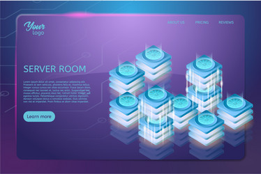 Concept of server room rack web hosting and data vector