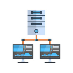 data center icon cloud computer connection hosting vector image