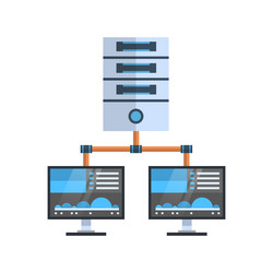 Data center icon cloud computer connection hosting vector