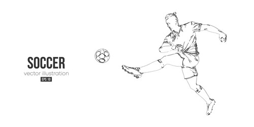 football soccer player man in action isolated vector