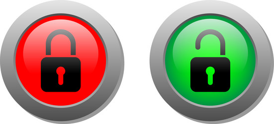 Lock Buttons - Open and Closed vector image