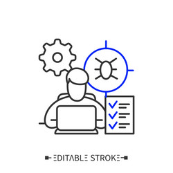 debugging line icon editable vector image