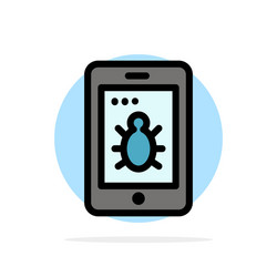 mobile security bug abstract circle background vector image