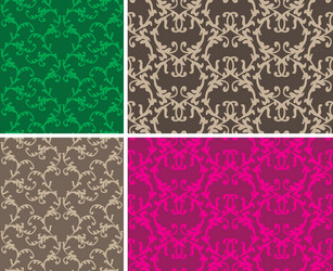 two elegant seamless patterns vector image