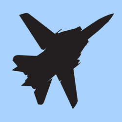 F-14 Tomcat Jet Fighter Silhouette Vector Image
