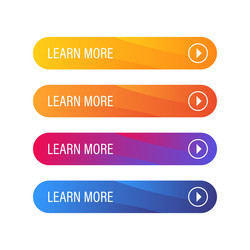 Learn more buttons icons for modern web design vector