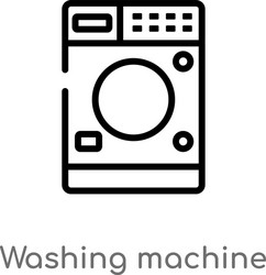 Outline washing machine icon isolated black vector