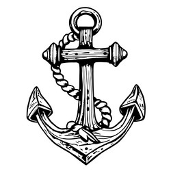 retro anchor sketch hand drawn nautical theme vector