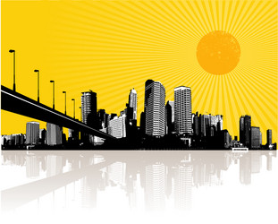 City grunge background Royalty Free Vector Image