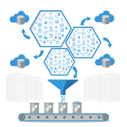 business intelligence processing and database vector image
