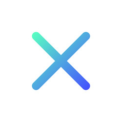 cross mark pixel perfect gradient linear ui icon vector image