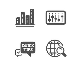 dj controller graph chart and quick tips icons vector image