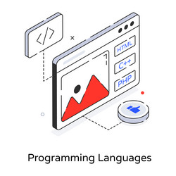 Isometric Programming Languages Icon vector image