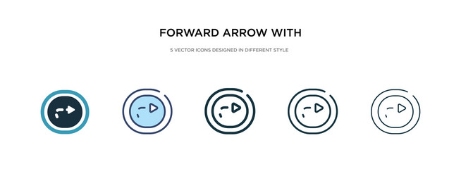 forward arrow with broken line icon in different vector image