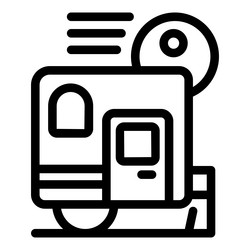 modern tram moving on rails with pantograph icon vector image