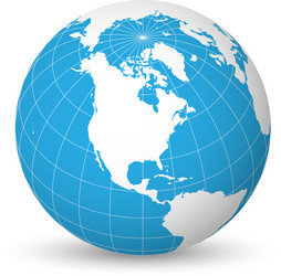 Earth Globe with World Map Vector Image