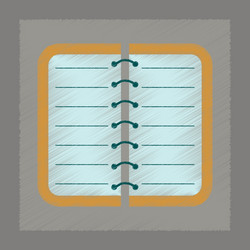 flat shading style icon spiral notepad notebook vector image