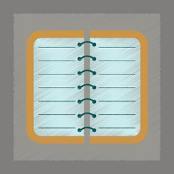 Flat shading style icon spiral notepad notebook vector