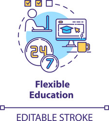 Flexible education concept icon vector