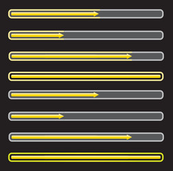 orange preloaders and progress loading bars vector