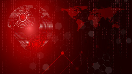 red technology circle and computer science vector image