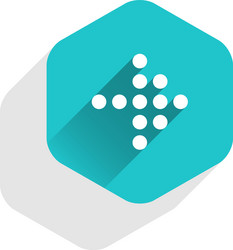 arrow sign led digital display hexagon button vector image
