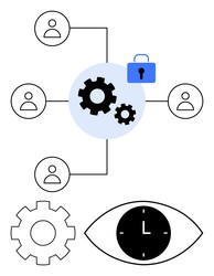 collaborative network with security automation vector image