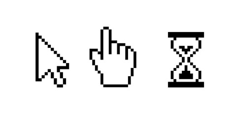 cursor pixel mouse arrow pointer click icon vector image