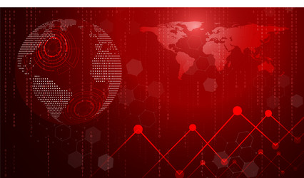 red technology circle and computer science vector image