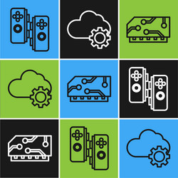 set line gamepad ram random access memory vector image