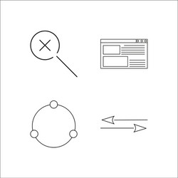 web simple linear icon setsimple outline icons vector image
