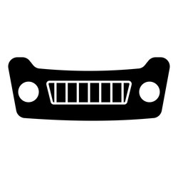 car protection bumper icon with radiator vector