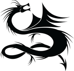 Elegant Dragon Tattoo Artwork Vector Image