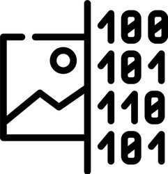 image binary code line icon vector image