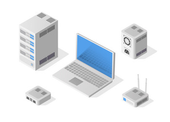 Isometric Computer Network vector image