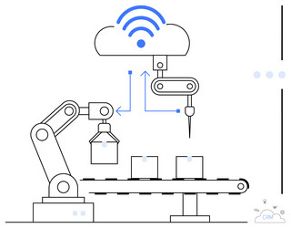robotic arms integrating cloud data for automated vector image