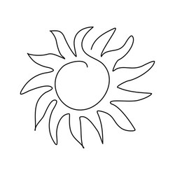 sun in continuous line art style with editable vector image