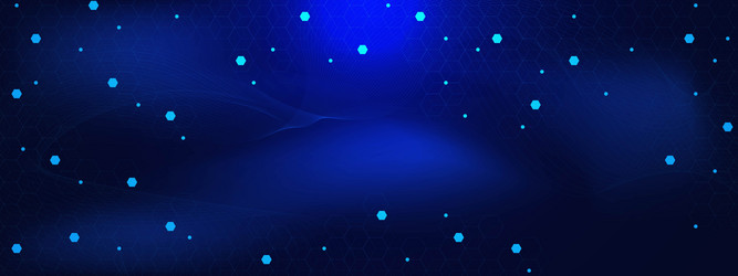 abstract hexagons pattern with glowing dots vector image