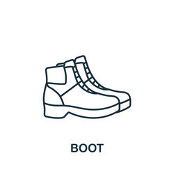 Boots icon monochrome simple line outdoor Vector Image
