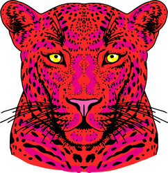 Leopard face tattoo print vector