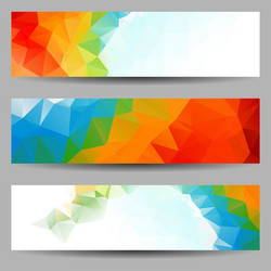 set of banners with abstract triangles vector image