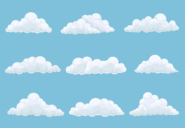 clouds on blue sky set storage solution database vector image
