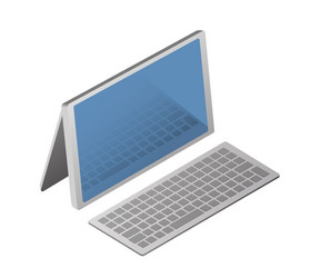 Isometric Tablet with Keyboard vector image