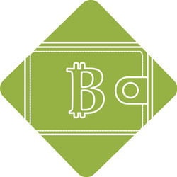 label bitcoin symbol in the wallet to save money vector image