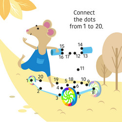 mouse on scooter dot to connect dots from 1 vector image