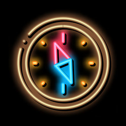 navigational compass tool neon glow icon vector