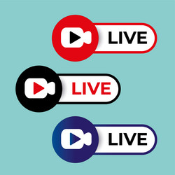 Social media live badge style sticker vector