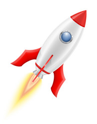 space rocket retro spaceship vector image