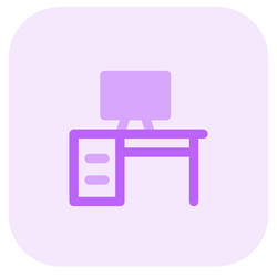 wooden table with computer-specific compartments vector image