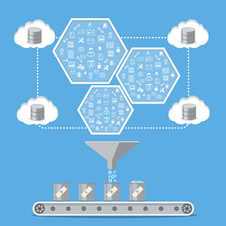business intelligence processing and database vector image